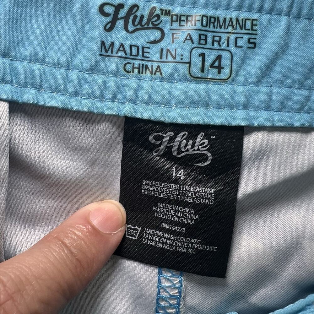 Huk Board Shorts Women’s Size 14 Blue Camo Performance Fishing Swim Beach Resort - Picture 3 of 11